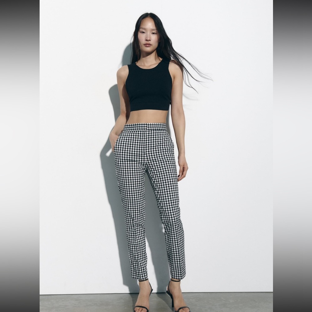Zara Gingham Pants - size M NWOT
